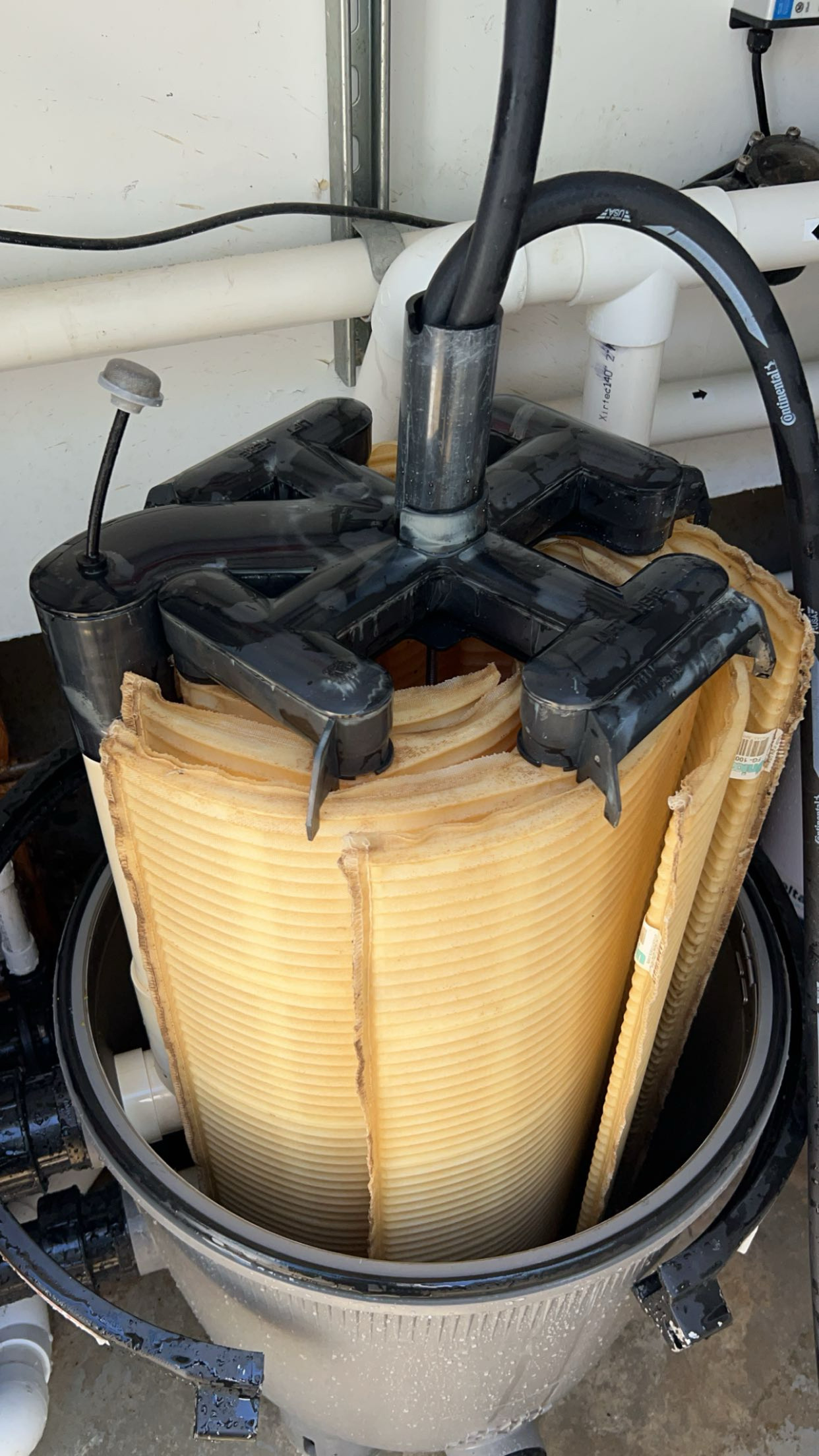 DE filter cleaning before